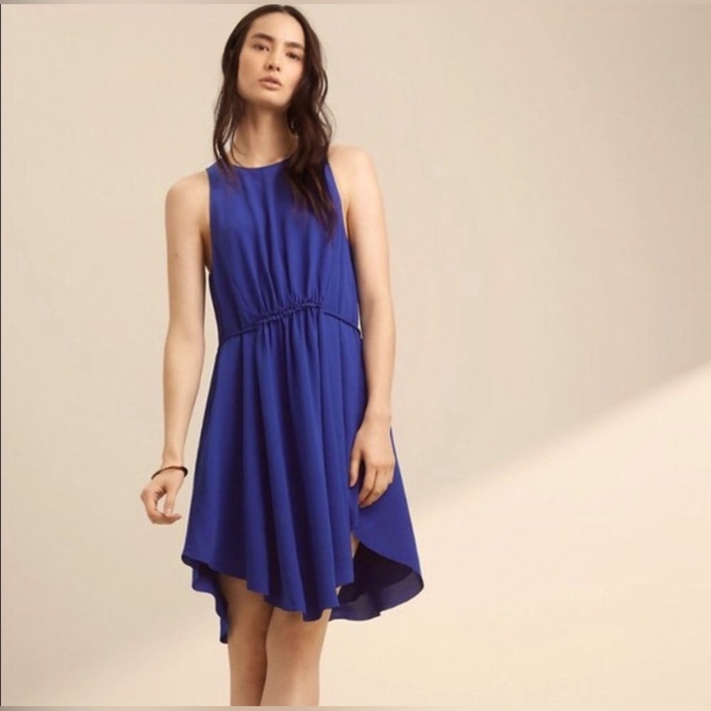 WILFRED Lavoisier Cobalt Blue Midi‎ Swing Party Dress Size M